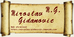 Miroslav Gidanović vizit kartica